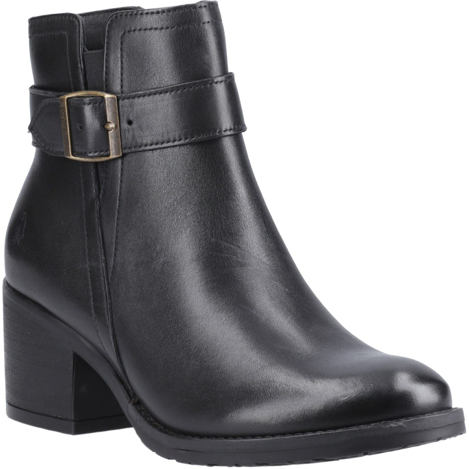 Hush Puppies Hensley Bottes Noires À Talons En Cuir Pour Femme