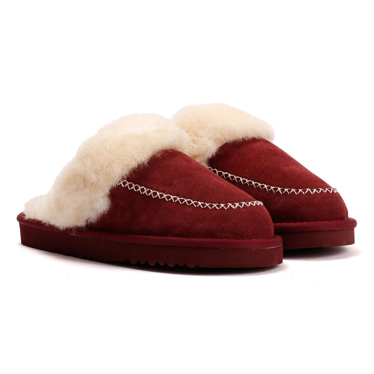 Osprey London The Celeste Chaussons Rouges En Suède Pour Femmes