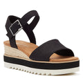TOMS Diana Canvas Wedge Sandales noires pour femmes
