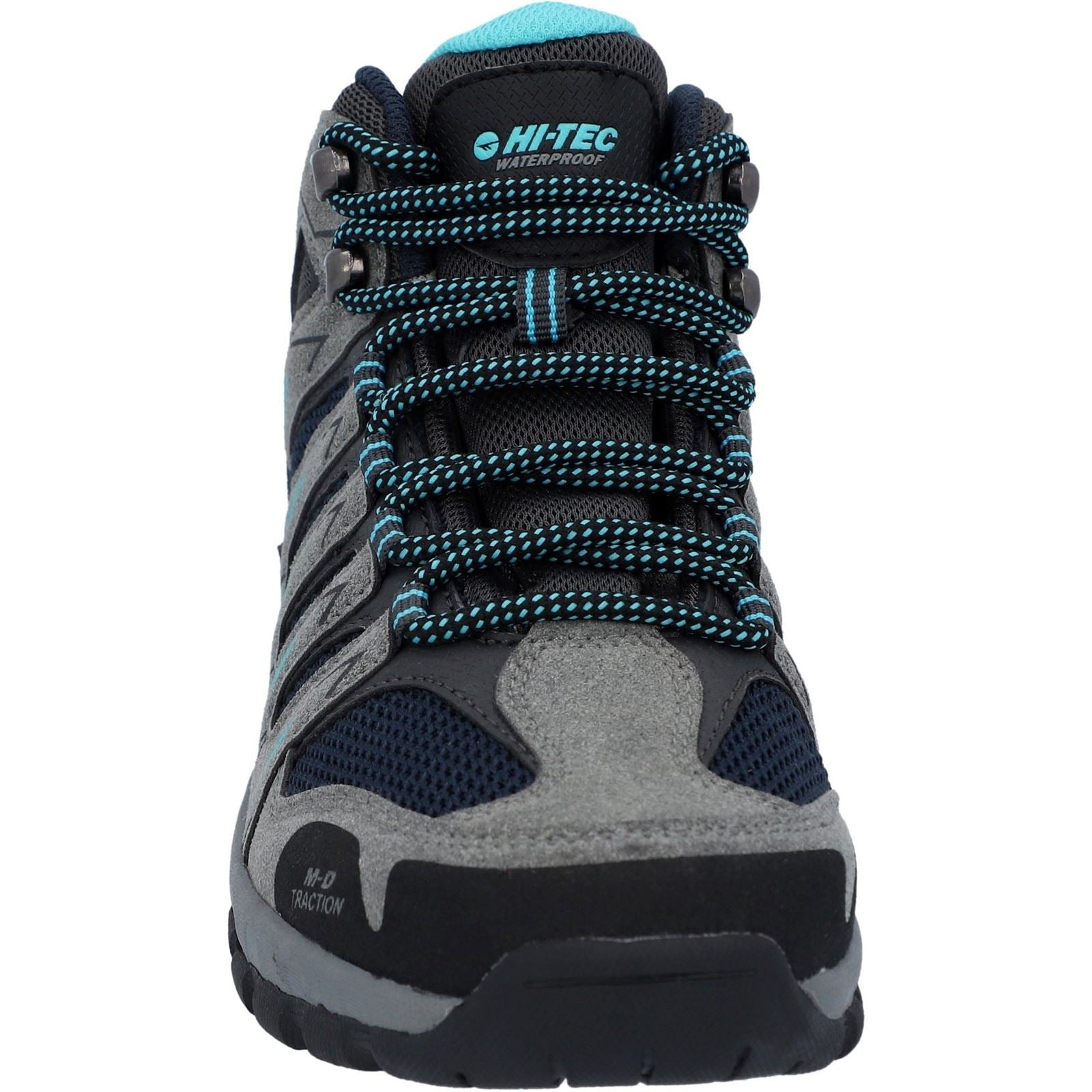 Hi-Tec Corzo Mid Bottes De Randonnée En Daim Synthétique Pour Femme Gris Graphite/Rouge Foncé