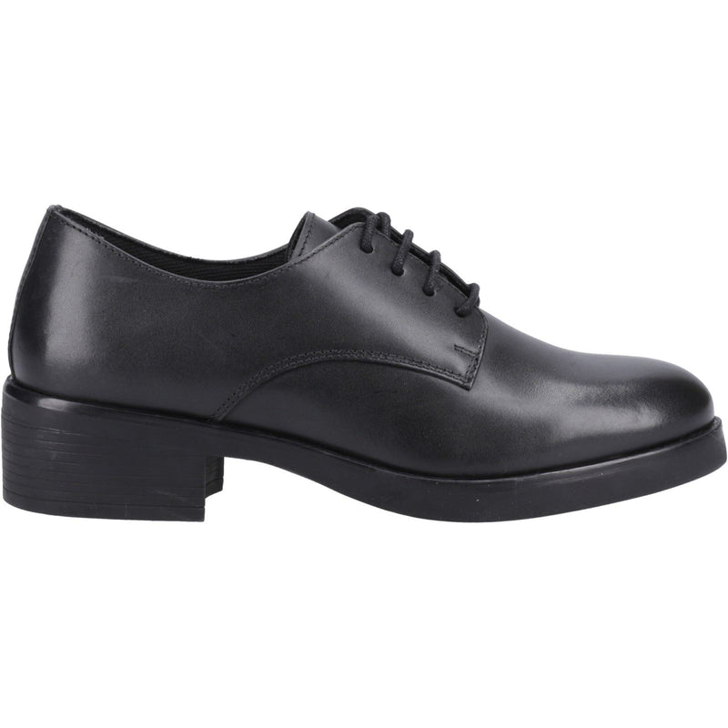 Hush Puppies Anastasia Senior Chaussures À Lacets Noires En Cuir Pour Filles