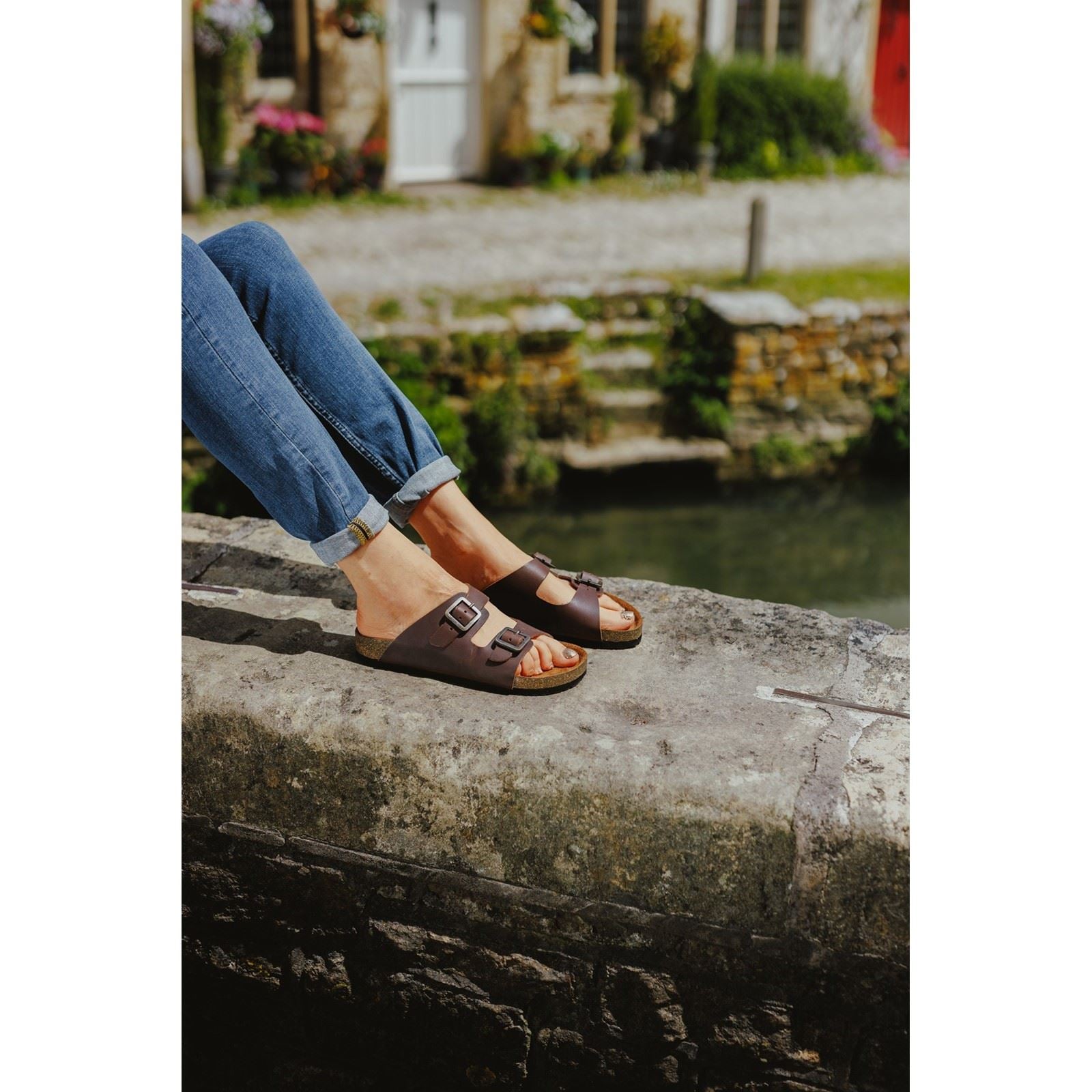 Cotswold Lushill Sandales En Cuir Pour Femmes, Marron
