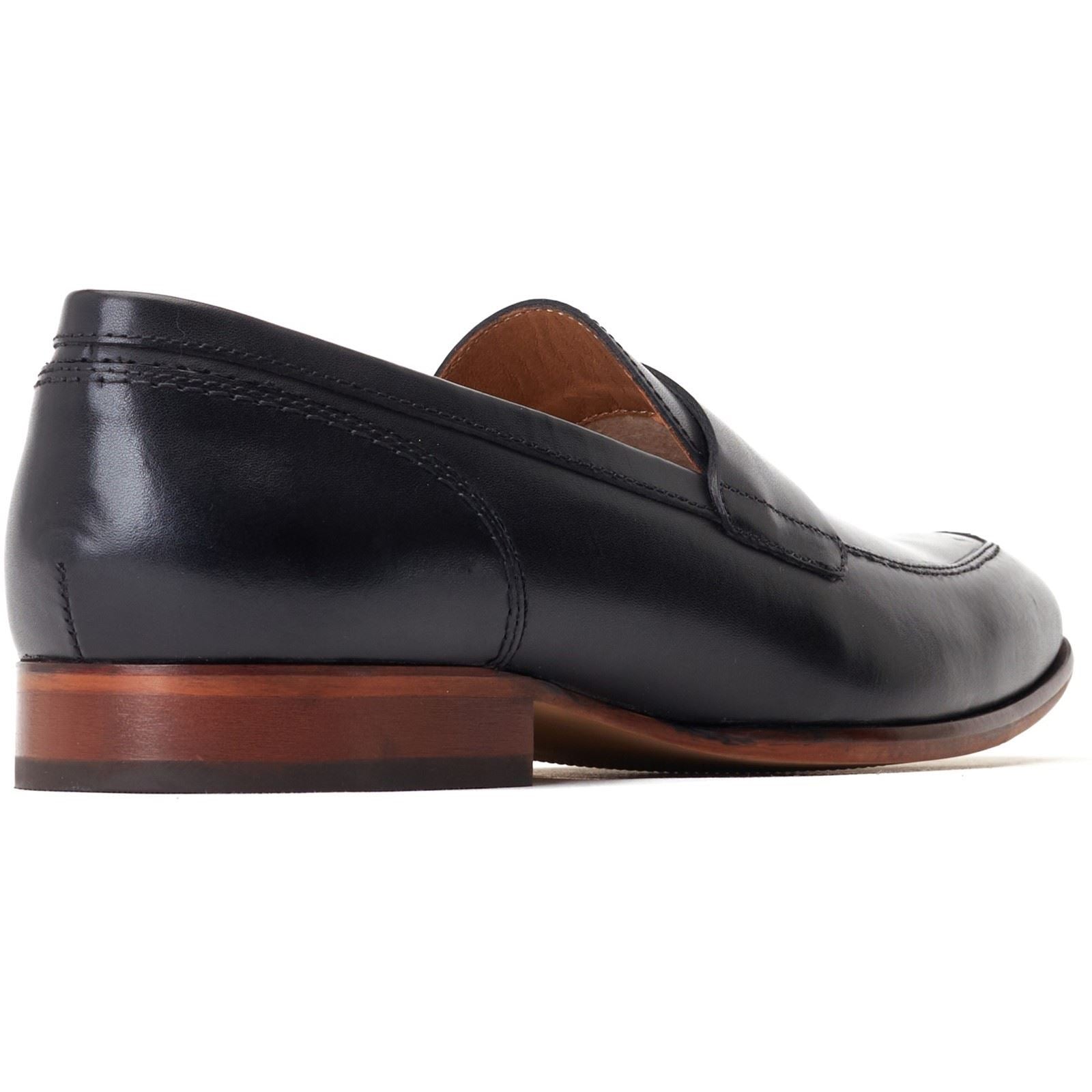 Base London Bruno Mocassins Noirs En Cuir Pour Hommes