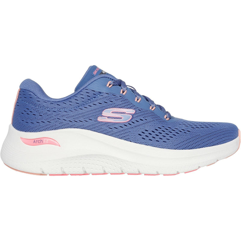 Skechers Arch Fit 2.0 Big League Chaussures De Sport Femme Bleu/Rose En Textile