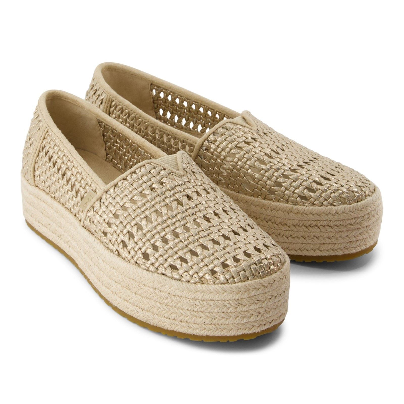 TOMS Valencia Espadrilles Champagne Femme En Textile