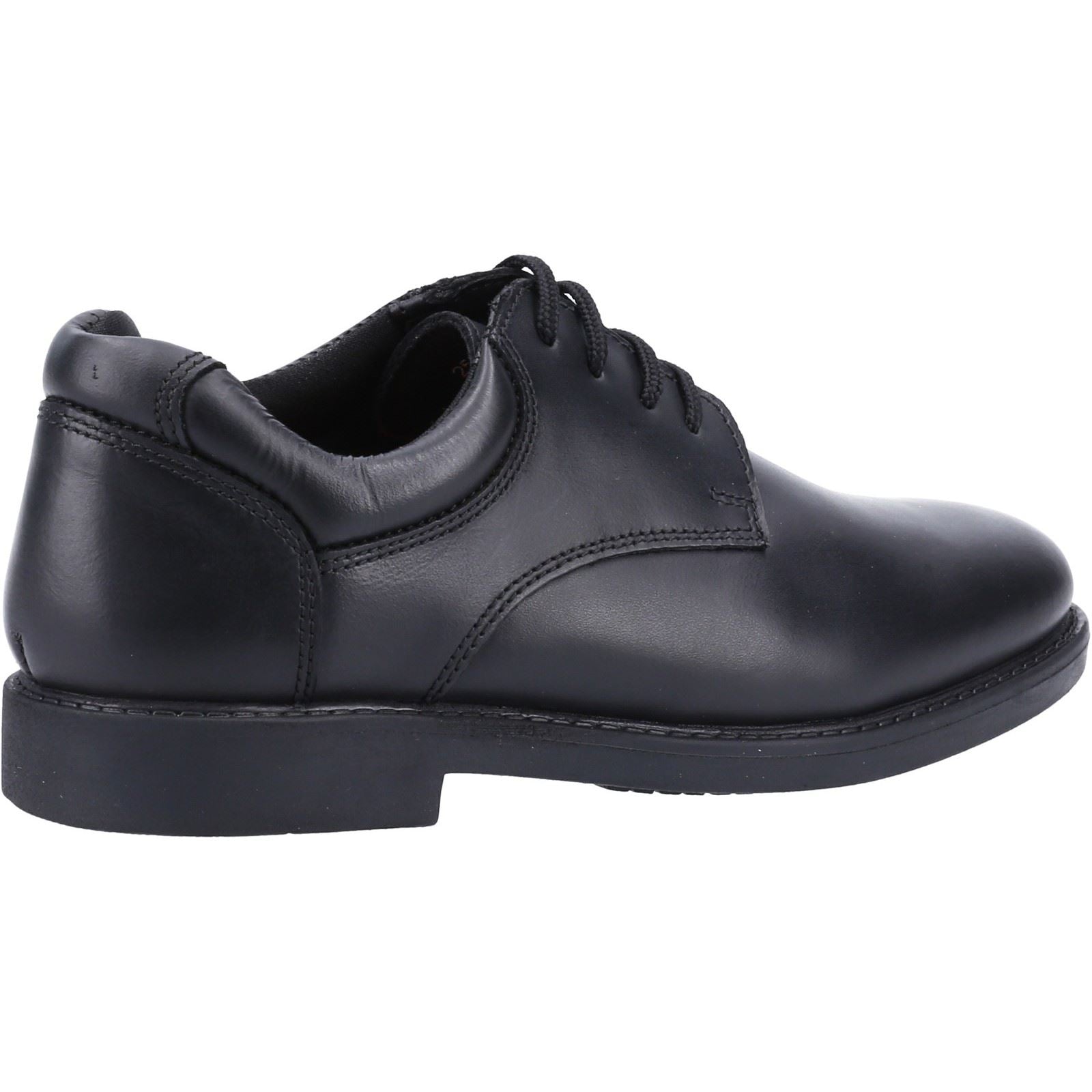 Hush Puppies Tim Junior Chaussures Noires Pour Garçons En Cuir.
