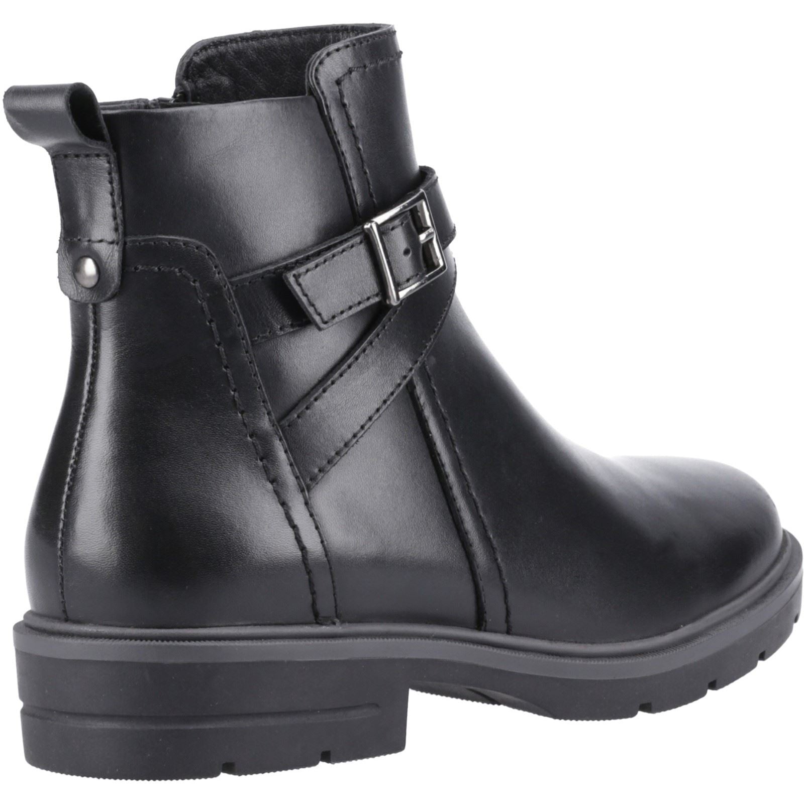Hush Puppies Tove Bottes Noires En Cuir Pour Femmes