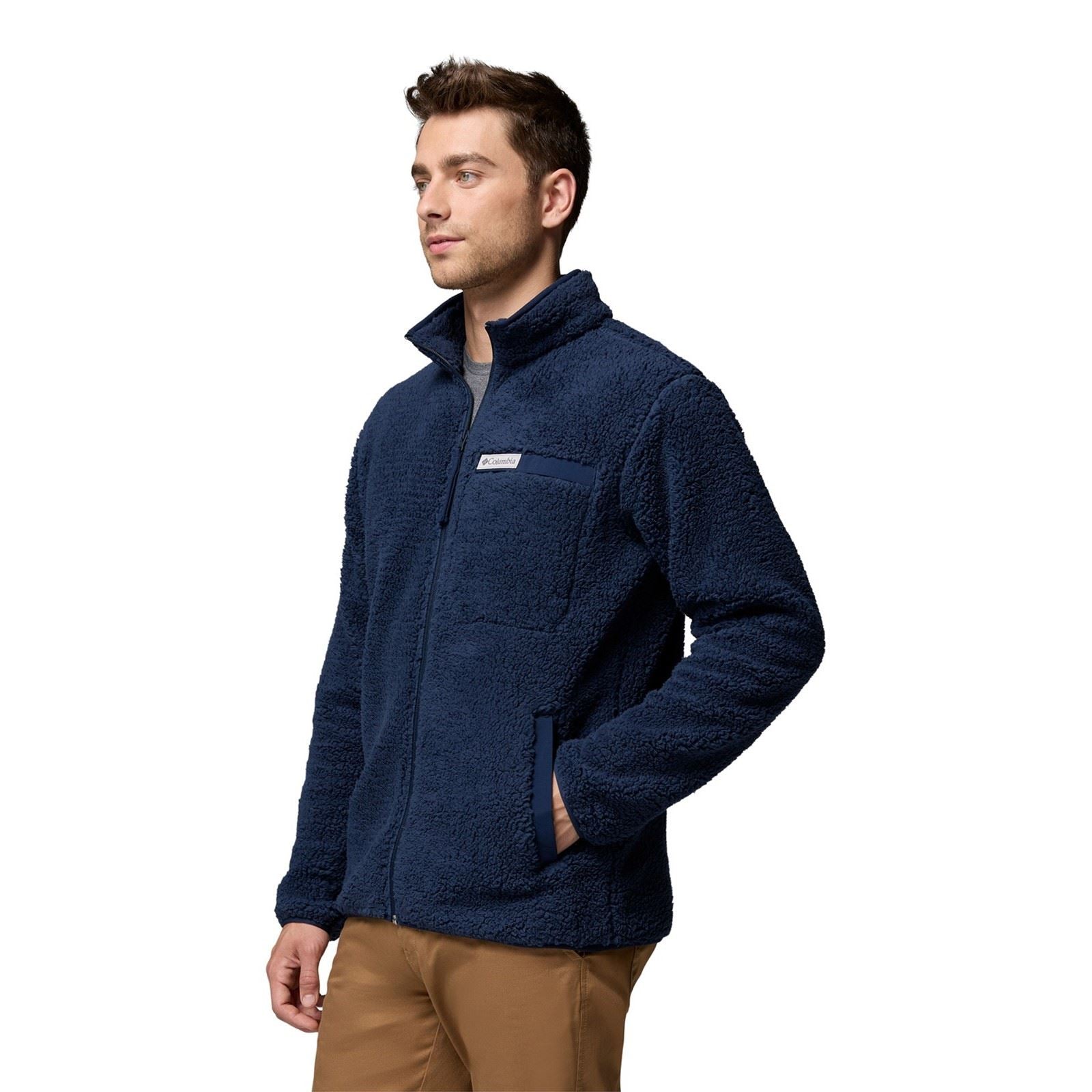 Columbia Rugged Ridge High Pile Full Zip Veste En Polaire Bleue Pour Homme