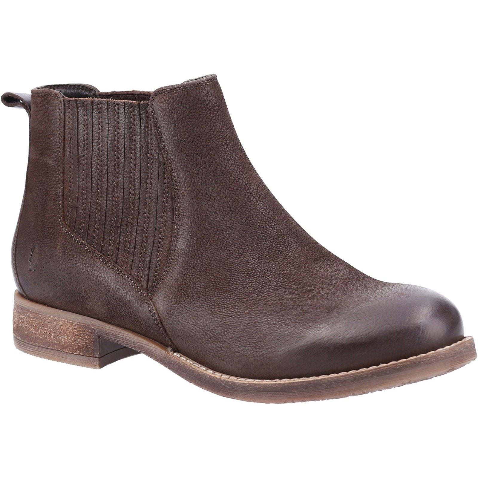 Hush Puppies Edith Bottes Marron En Cuir Pour Femmes