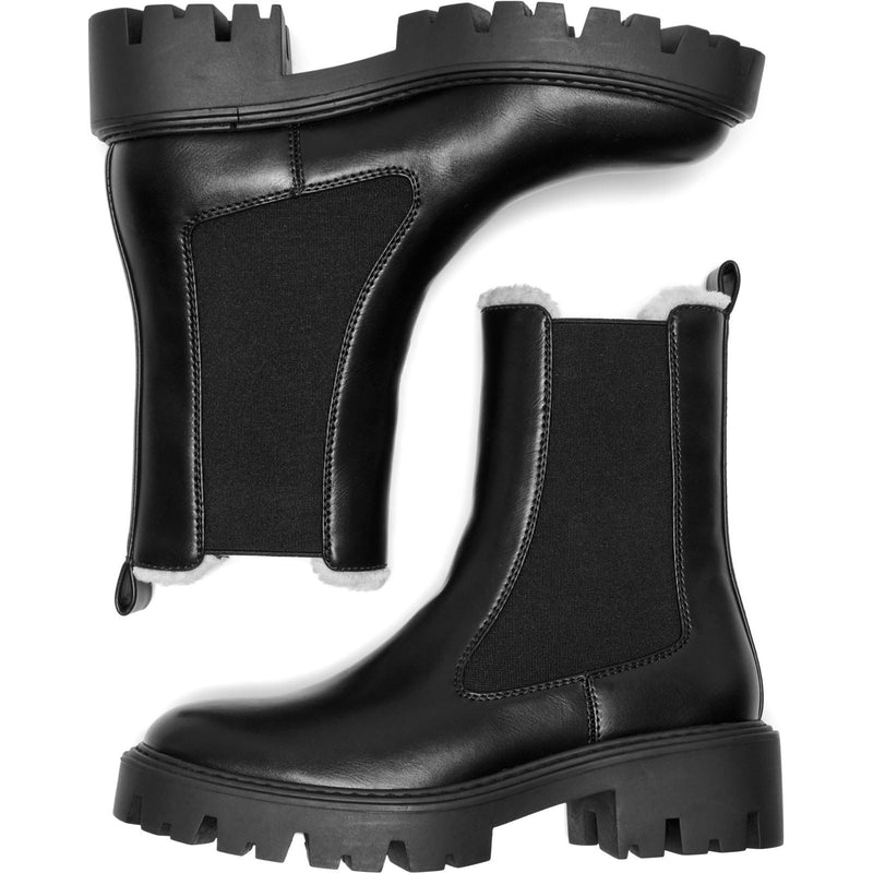 ONLY BETTY-9 WARM LINED Bottines À Talons Noires En Polyuréthane Pour Femmes