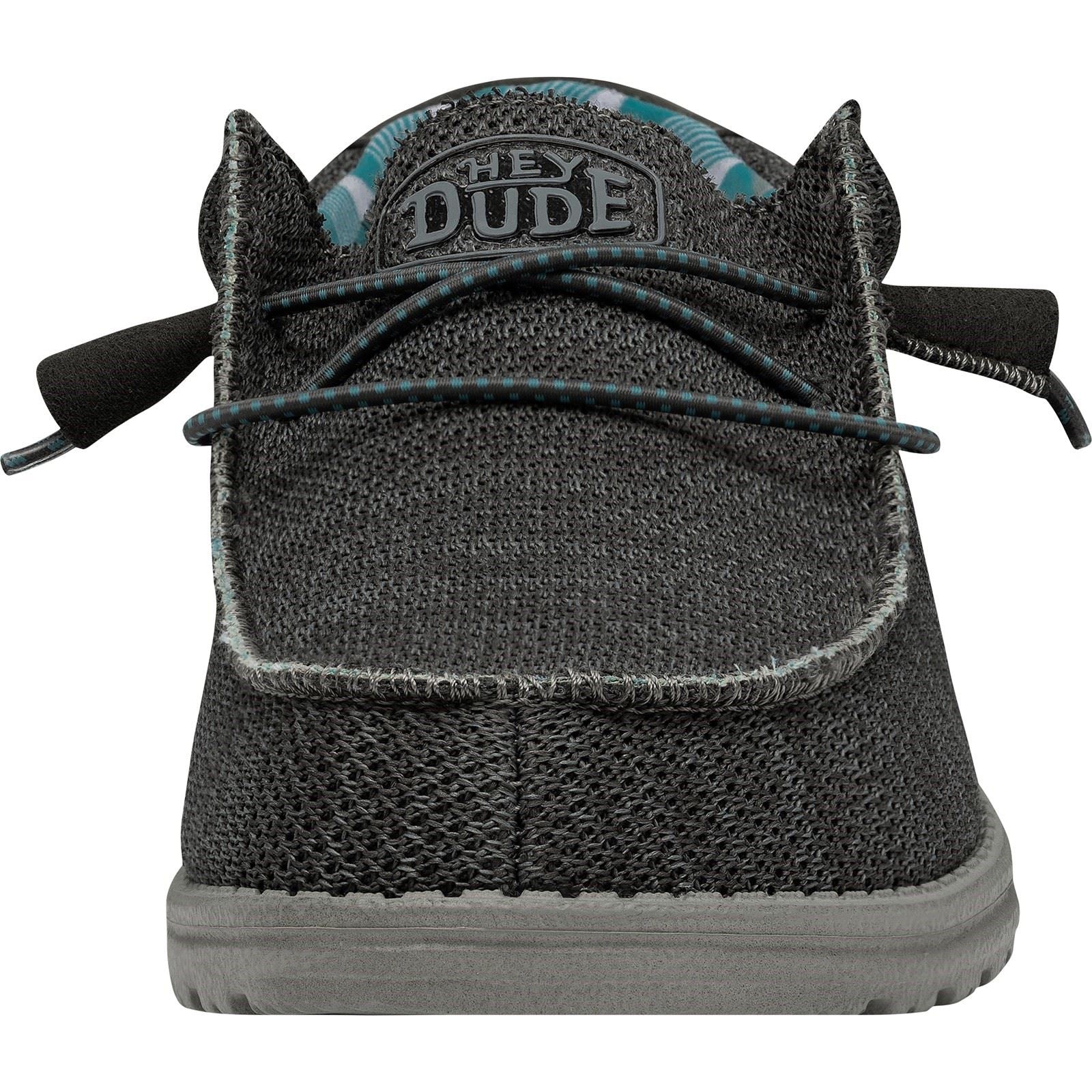HEYDUDE Wally Sox Chaussures Bateau Pour Hommes En Daim Synthétique Gris Anthracite