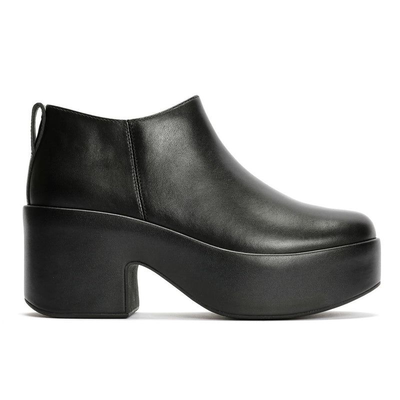 FitFlop Platfforms Heeled Short Bottes En Cuir Noires Pour Femmes