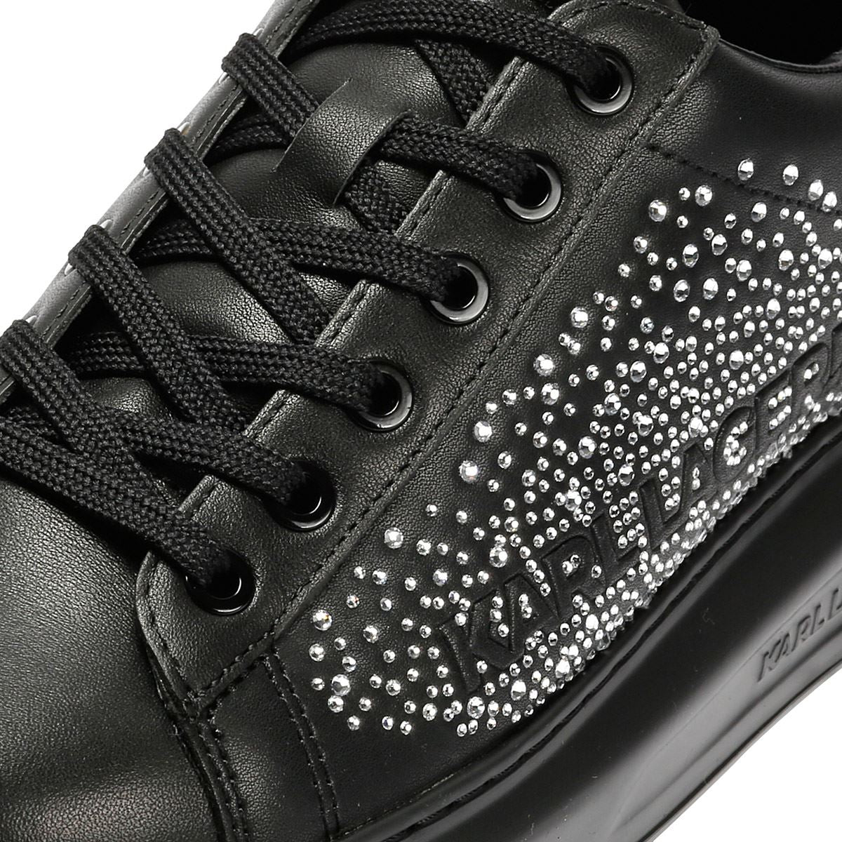 Karl Lagerfeld Kapri Konstellation Baskets Noires En Cuir Pour Femmes