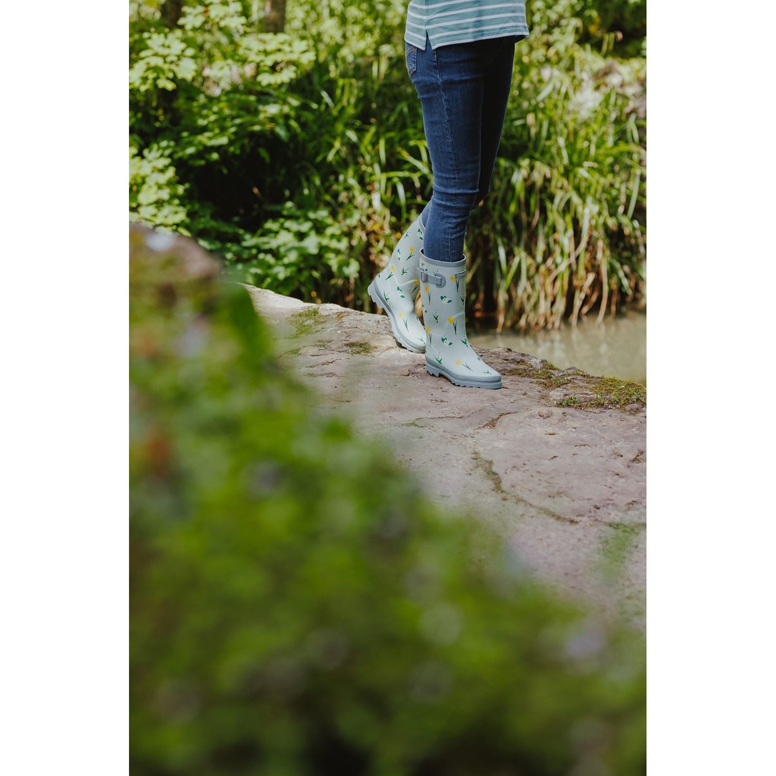 Cotswold Wildflower Tall Bottes En Caoutchouc Pour Femmes Couleur Menthe