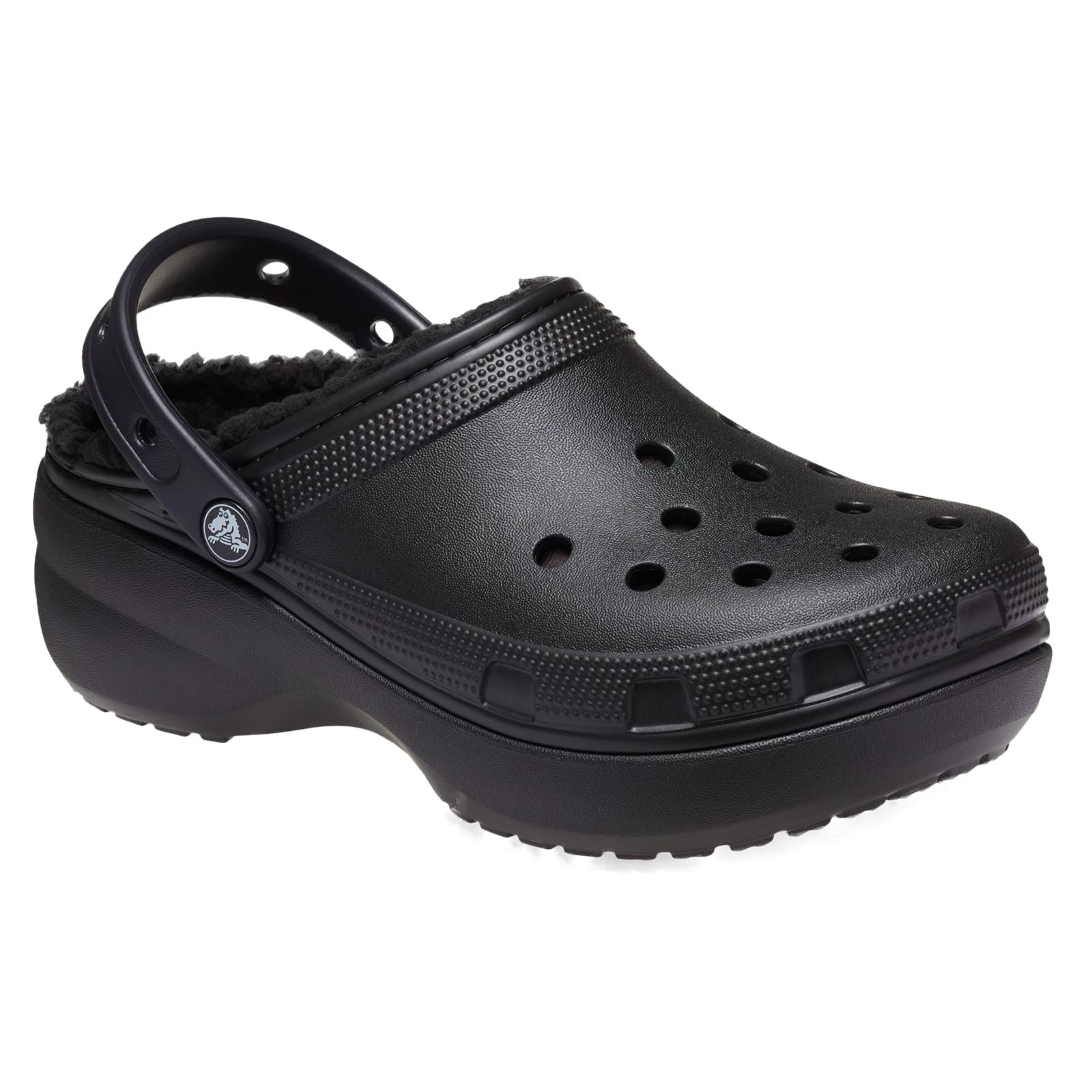 Crocs Classic Platform Lined Sabots Noirs pour Femmes en Thermoplastique