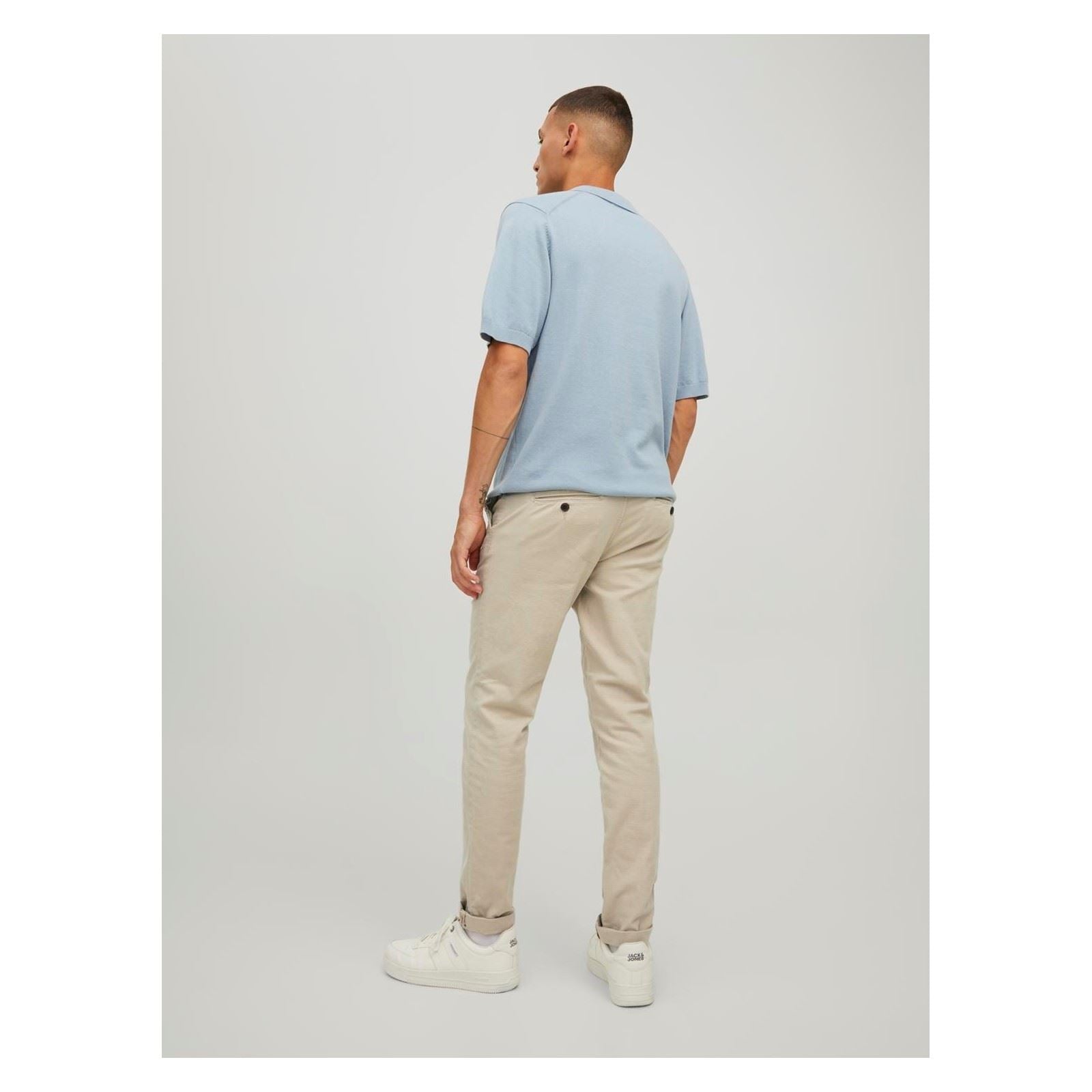 Jack & Jones Marco Pantalons Chinos En Coton Pour Hommes Blanc Cassé
