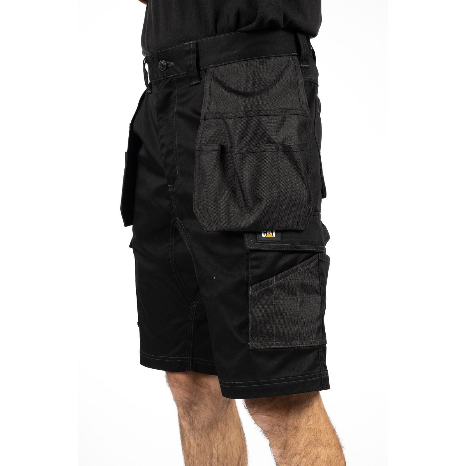 Caterpillar Essential Stretch Holster Shorts De Travail Noirs En Polyester Pour Hommes