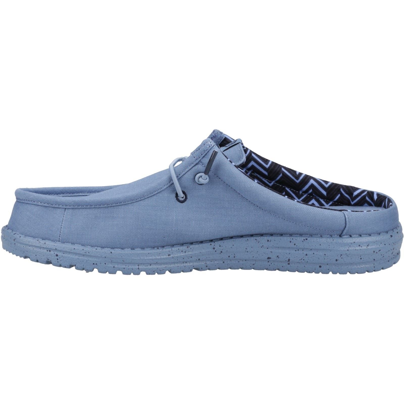 HEYDUDE Wally Slip Canvas Chaussons Bleu Élémentaire Pour Hommes En 100% Coton