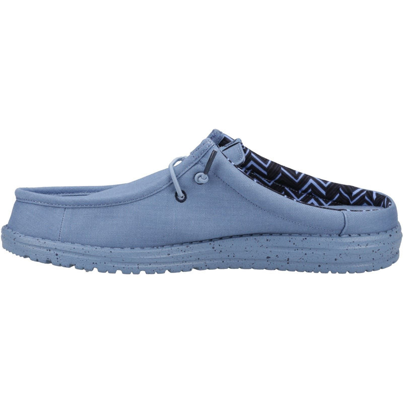 HEYDUDE Wally Slip Canvas Chaussons Bleu Élémentaire Pour Hommes En 100% Coton