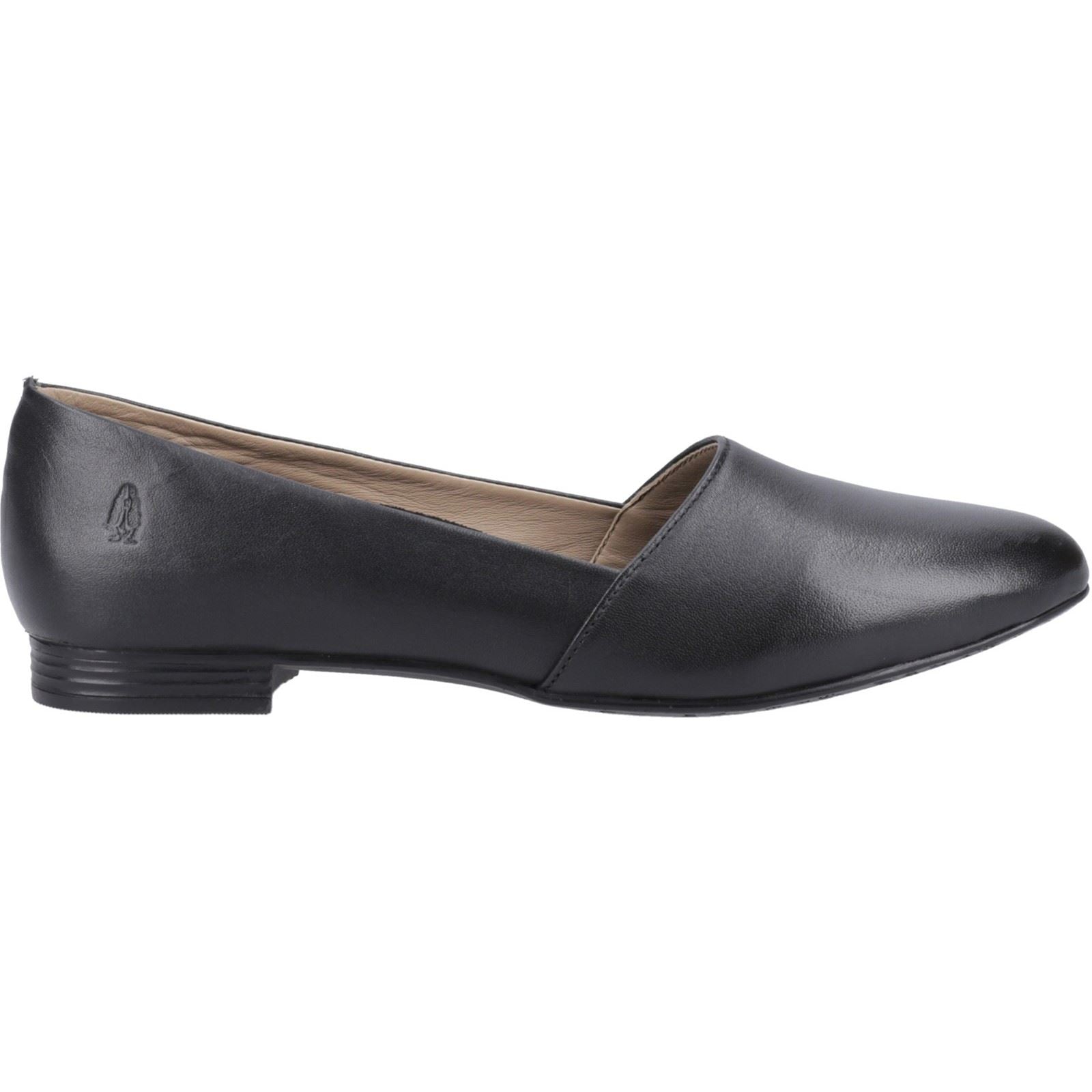 Hush Puppies Lola Senior Chaussures Plates De Ballet Noires Pour Filles En Cuir