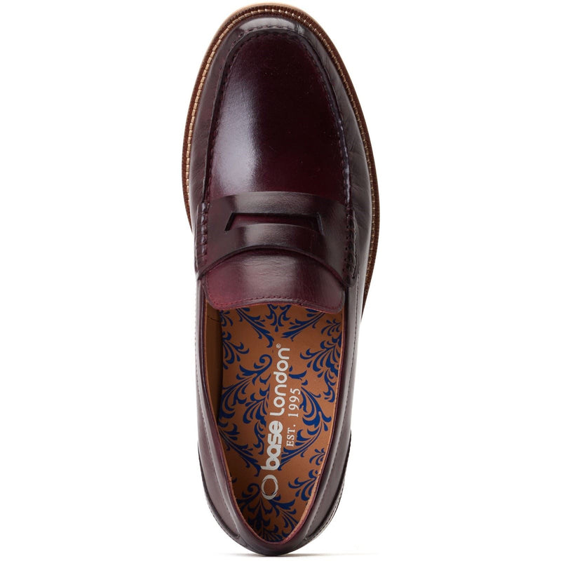 Base London Garfield Chaussures De Ville Bordeaux Pour Hommes En Cuir