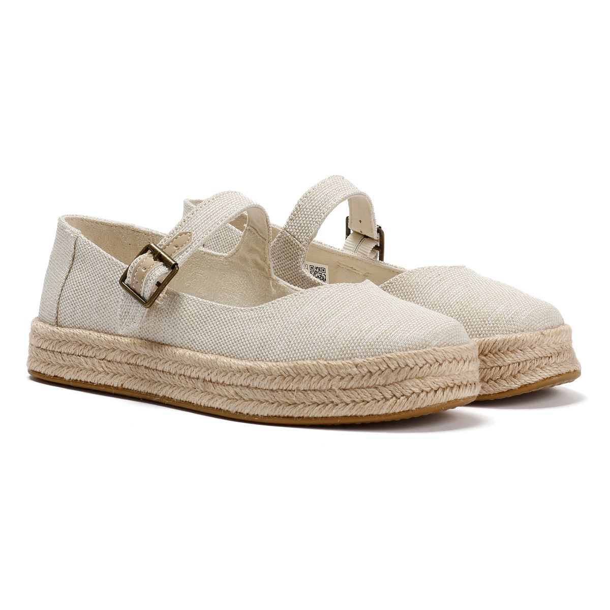 TOMS Carolina Mary Jane Espadrilles Blanches En Textile Pour Femmes