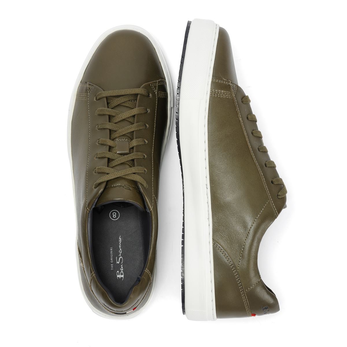 Ben Sherman Ace Cupsole Baskets En Cuir Pour Hommes Vertes
