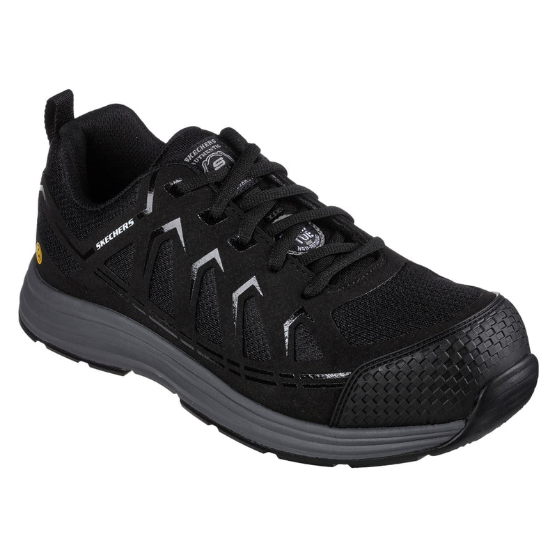 Skechers Workwear Malad II Baskets De Sécurité Noires Pour Hommes En Textile