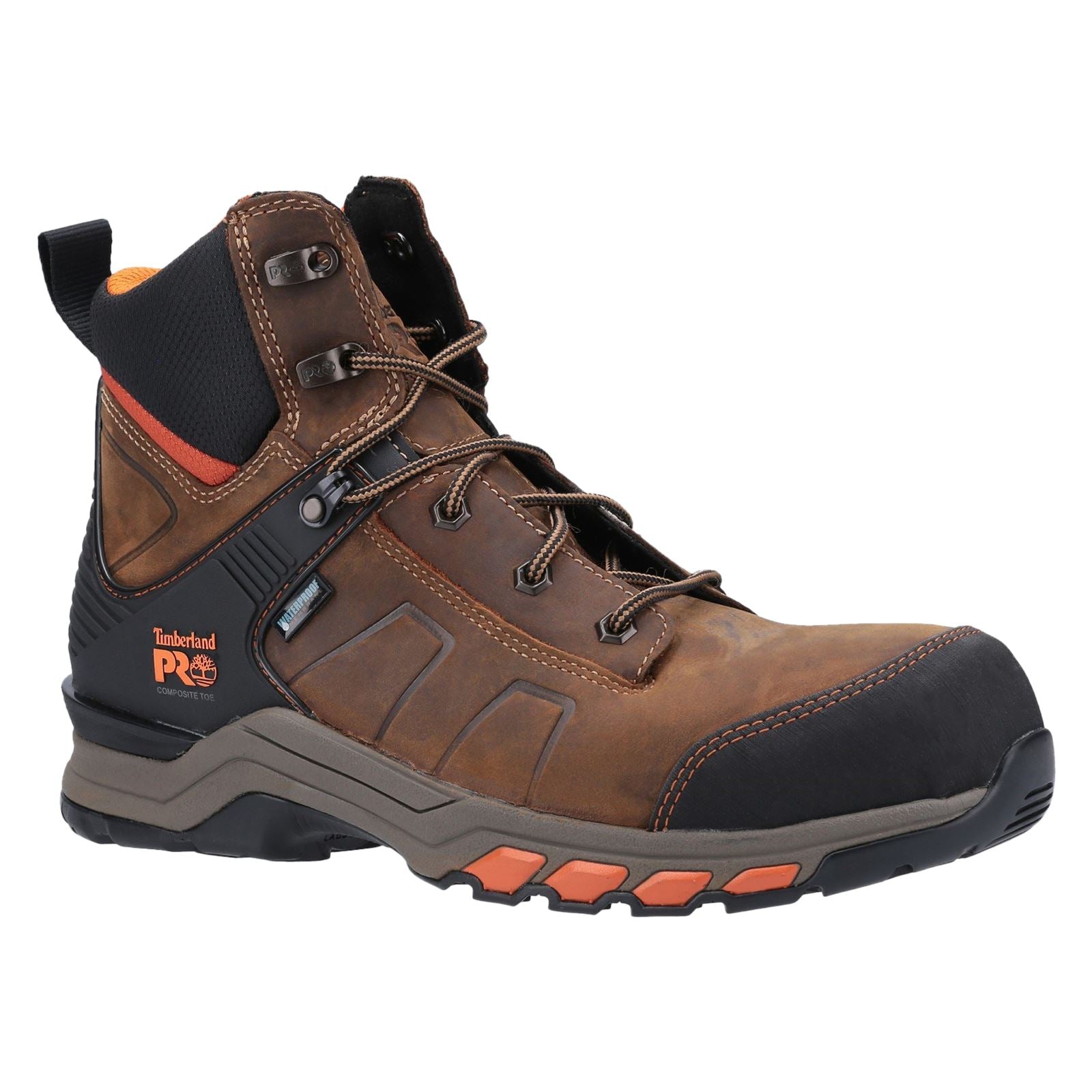 Timberland Pro Bottes De Sécurité En Cuir Marron/Orange Hypercharge Work
