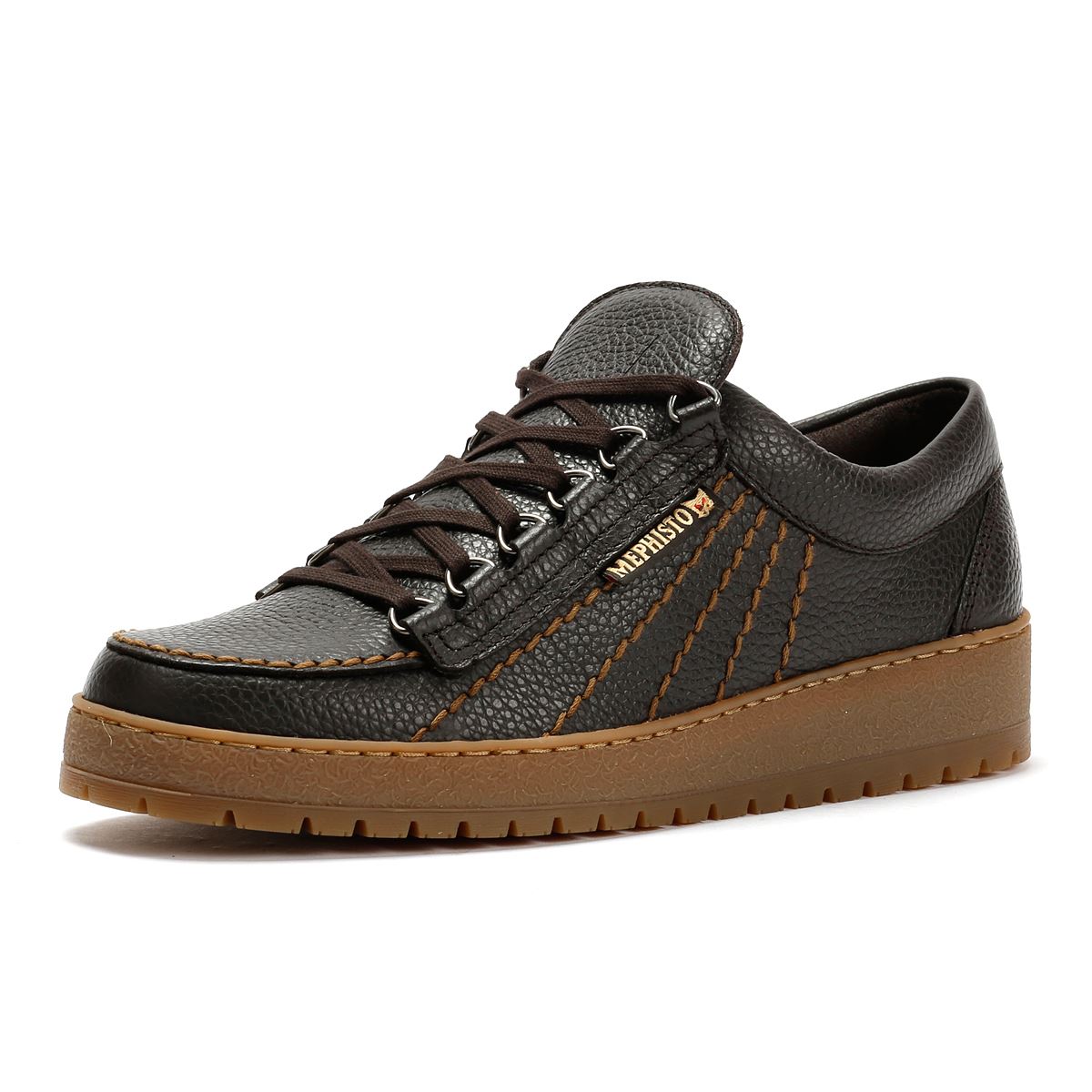 Mephisto Rainbow Oregon 1351 Chaussures En Cuir Pour Hommes Brunes À Lacets