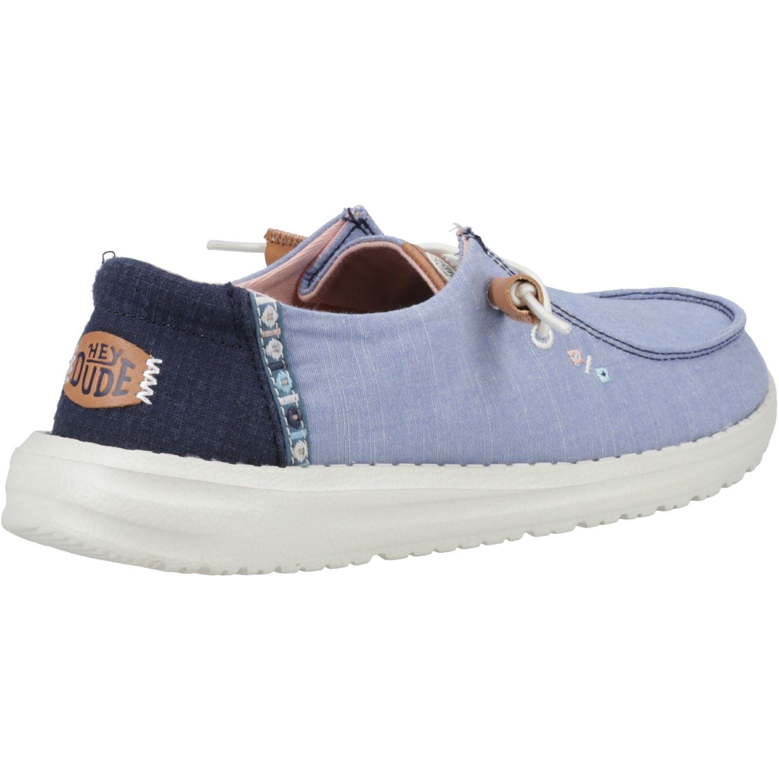 HEYDUDE Wendy Chambray Boho Mocassins Bleus Pour Femmes En Coton 100%