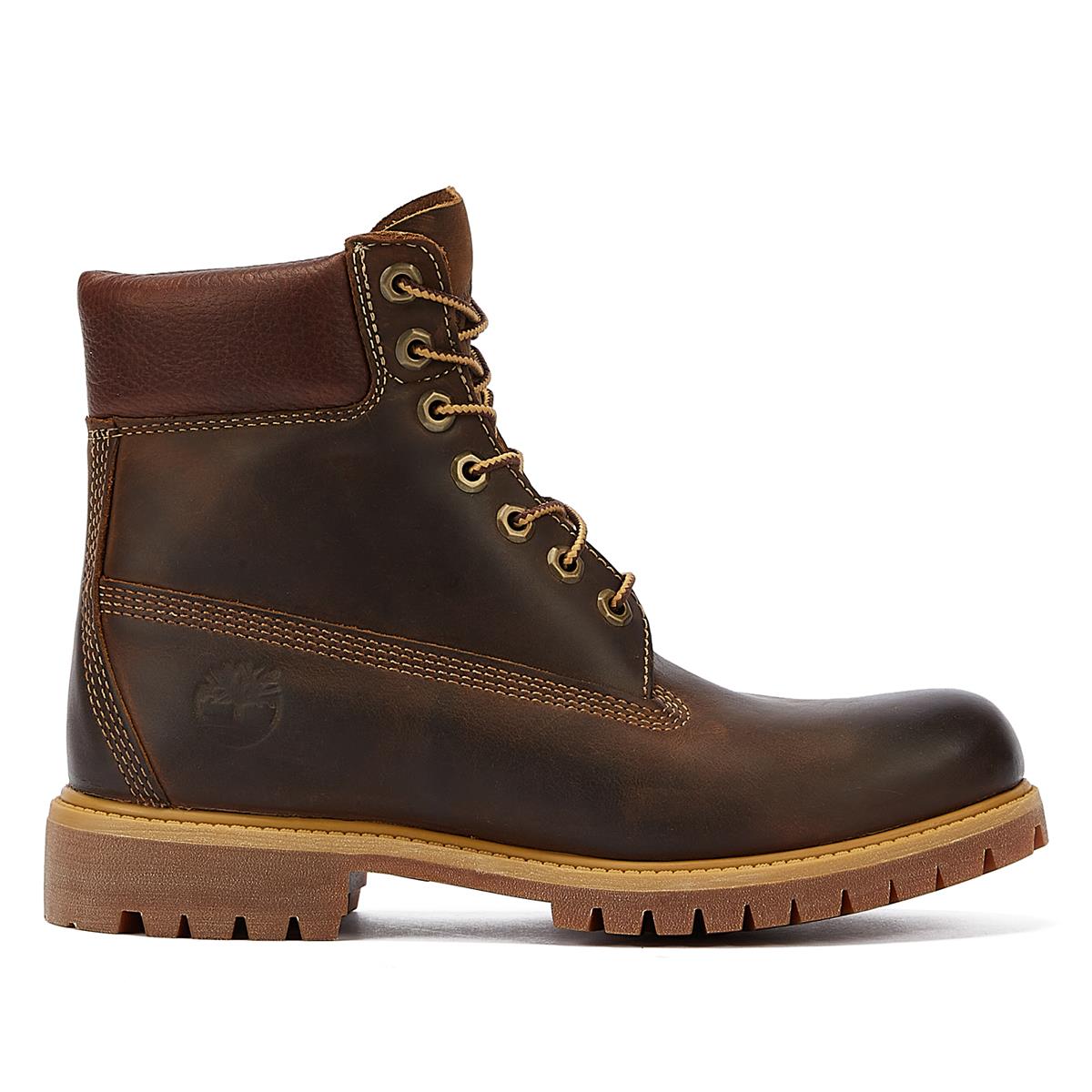 Timberland 6 Pouces Premium Cuir Vintage Hommes Marron