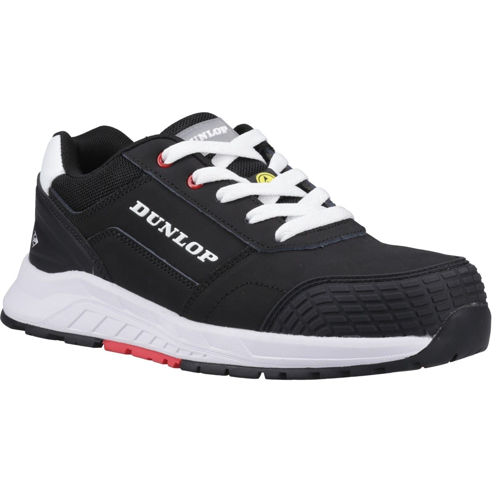 Dunlop Storm Baskets De Sécurité Pour Hommes En Nubuck Noires/Blanches/Rouges