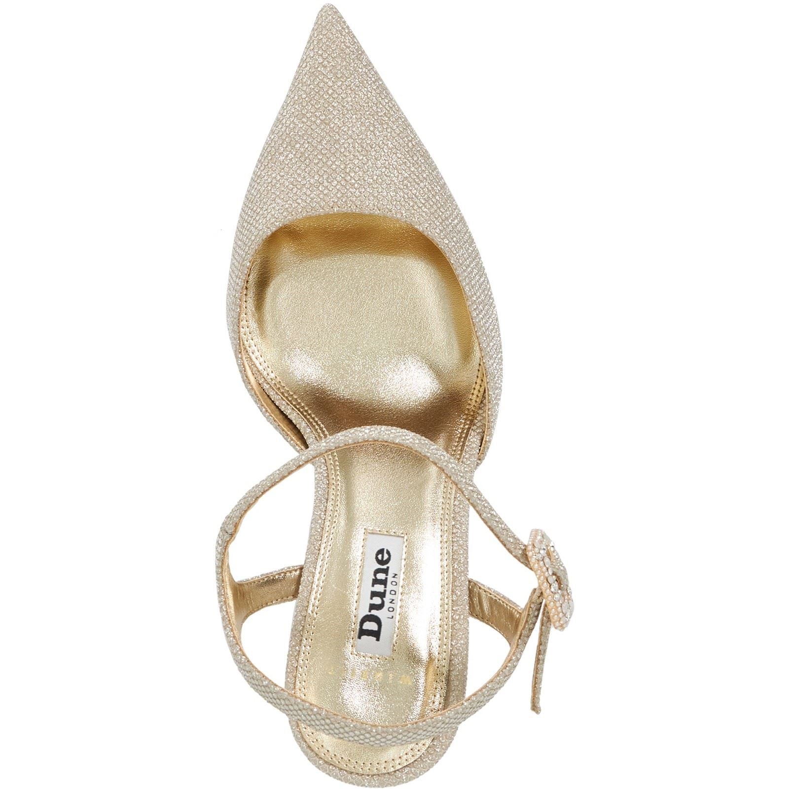 Dune Channel Wide Fit Chaussures Dorées Pour Femmes