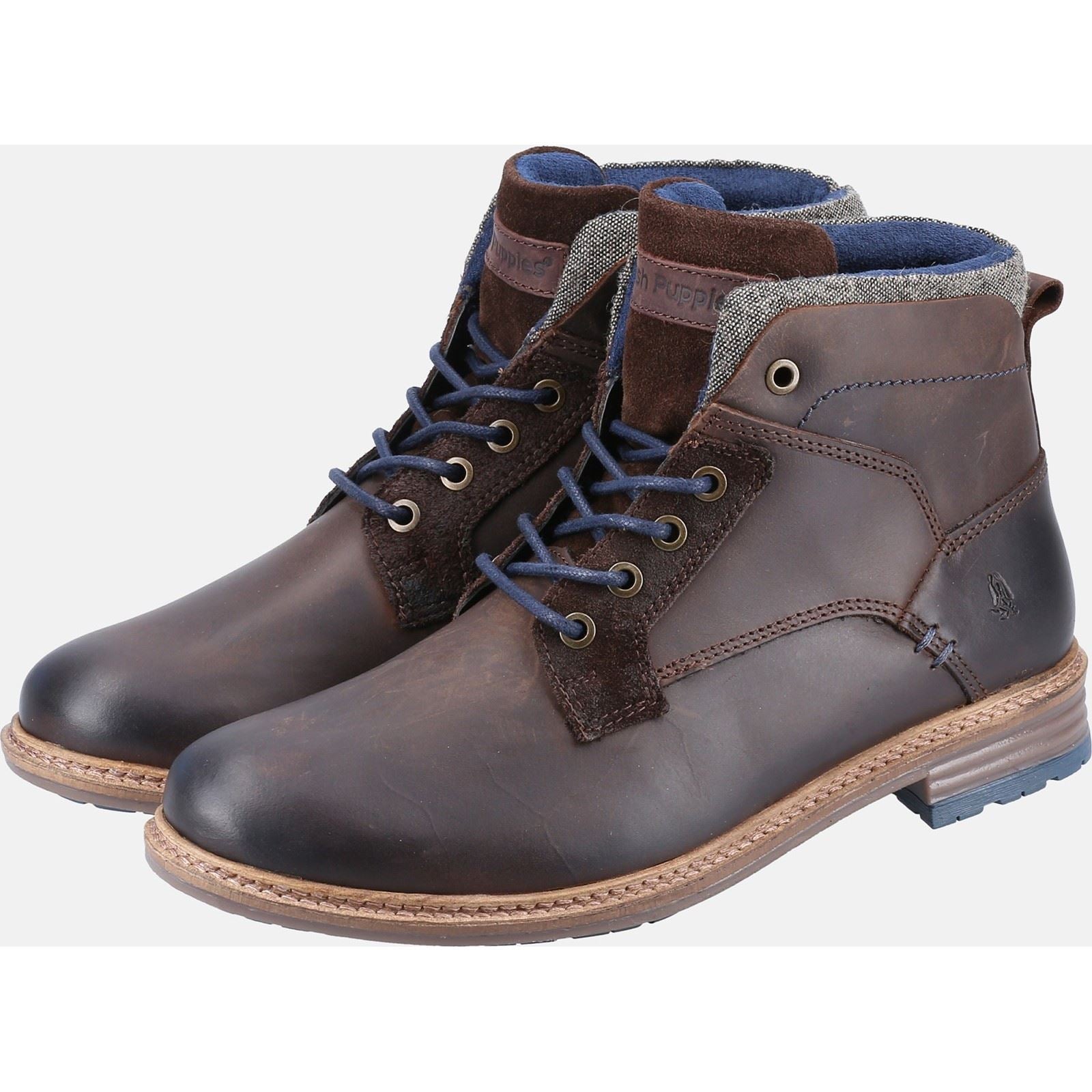 Hush Puppies Joel Bottes En Cuir Marron Pour Hommes