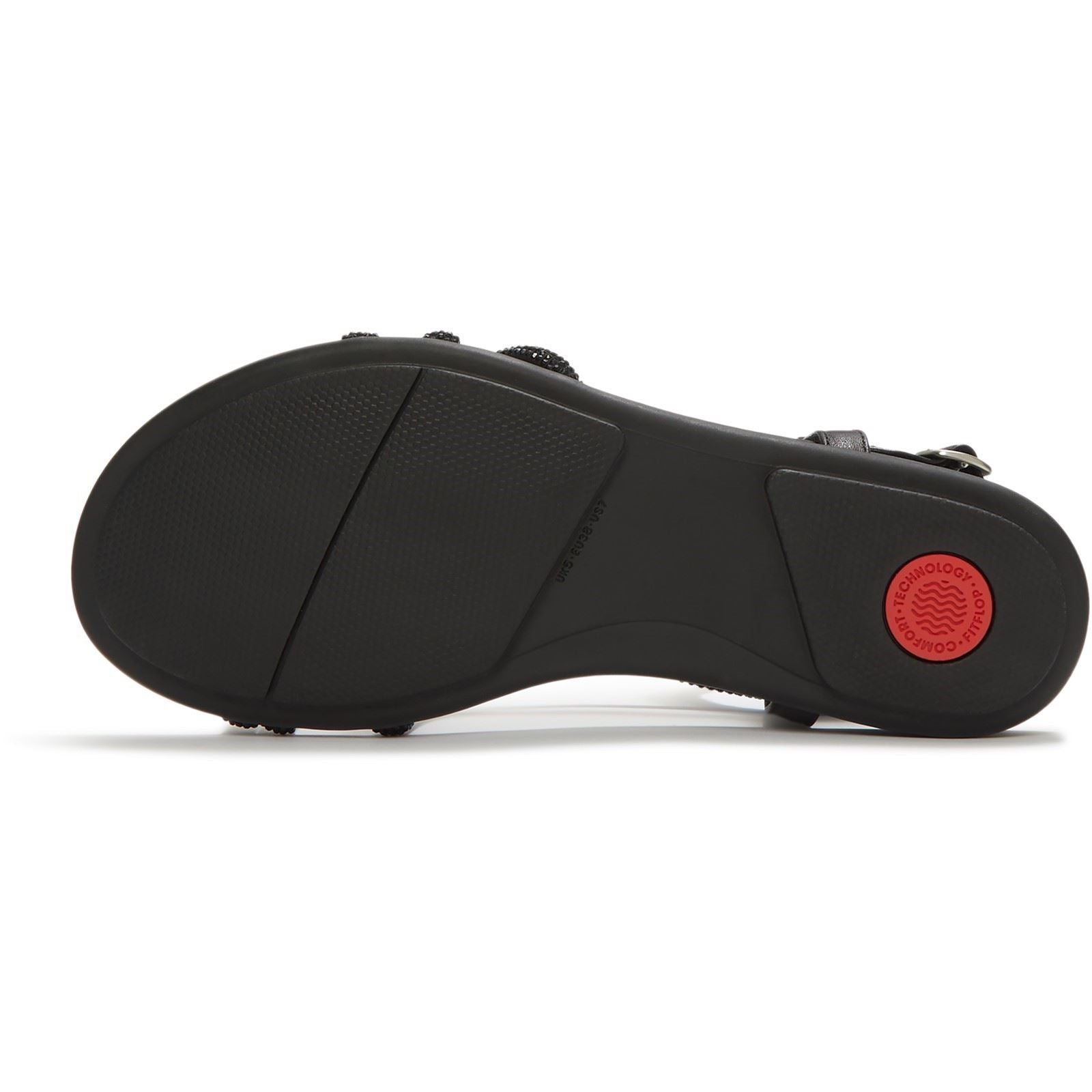 Fitflop Fino Toe-Post Sandales En Cuir Tout Noir Pour Femmes