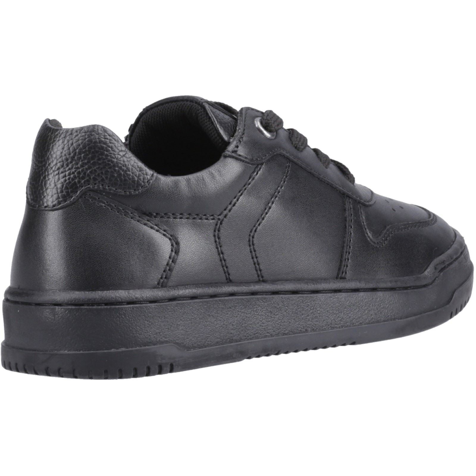 Hush Puppies Dougie Baskets Noires En Cuir Pour Garçons