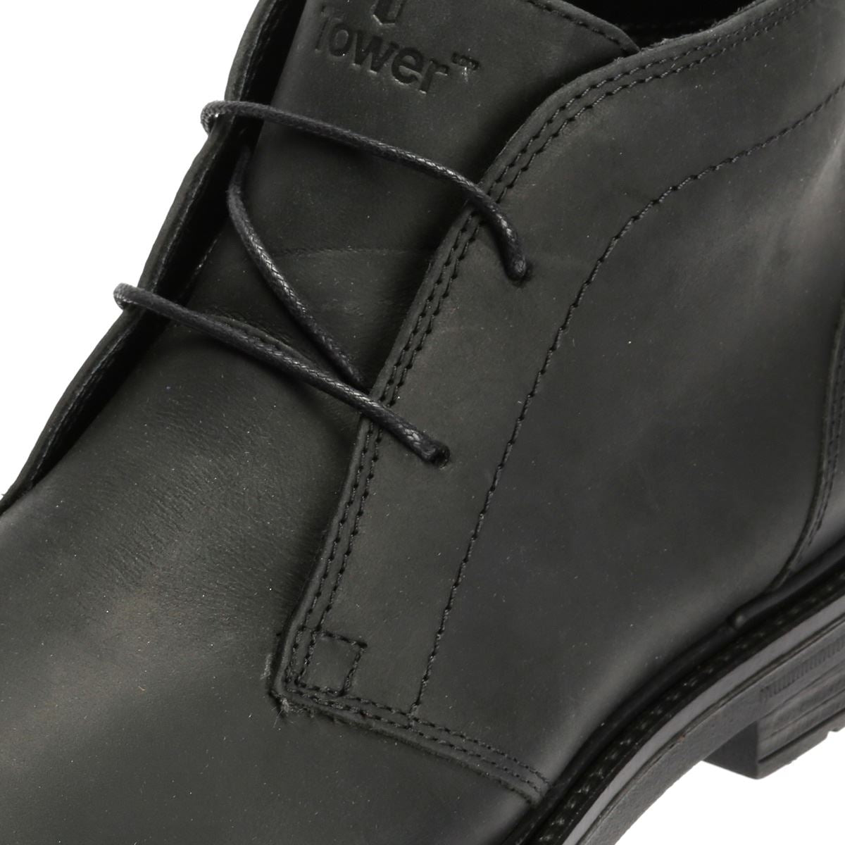 Tower London Armour Chukka Lace Bottes Noires En Cuir Pour Hommes