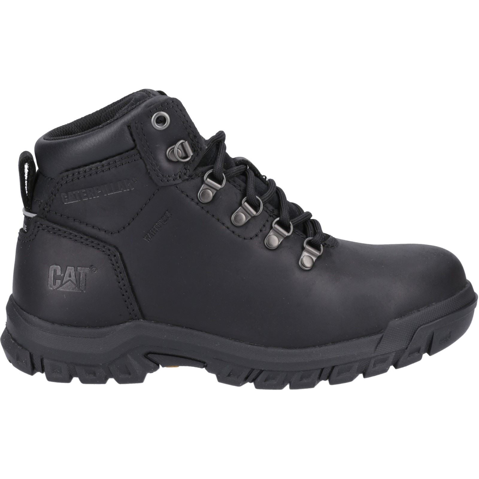 Caterpillar Bottes De Sécurité Noires En Cuir Pour Femmes Mae
