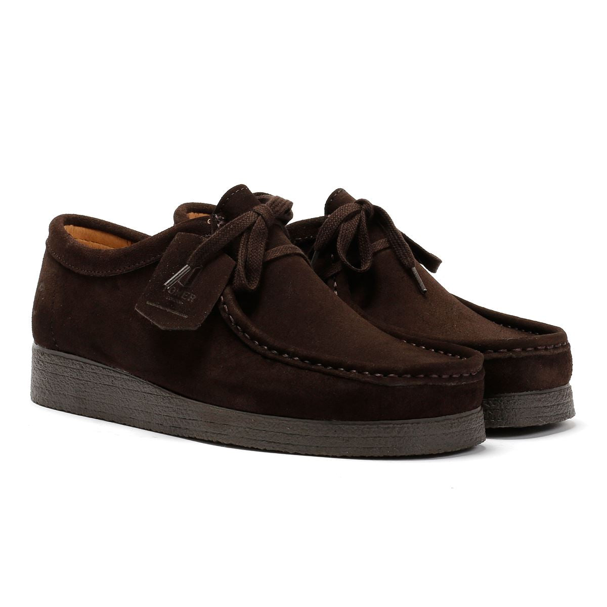 Tower Footwear Apache Chaussures Homme En Daim Marron À Lacets