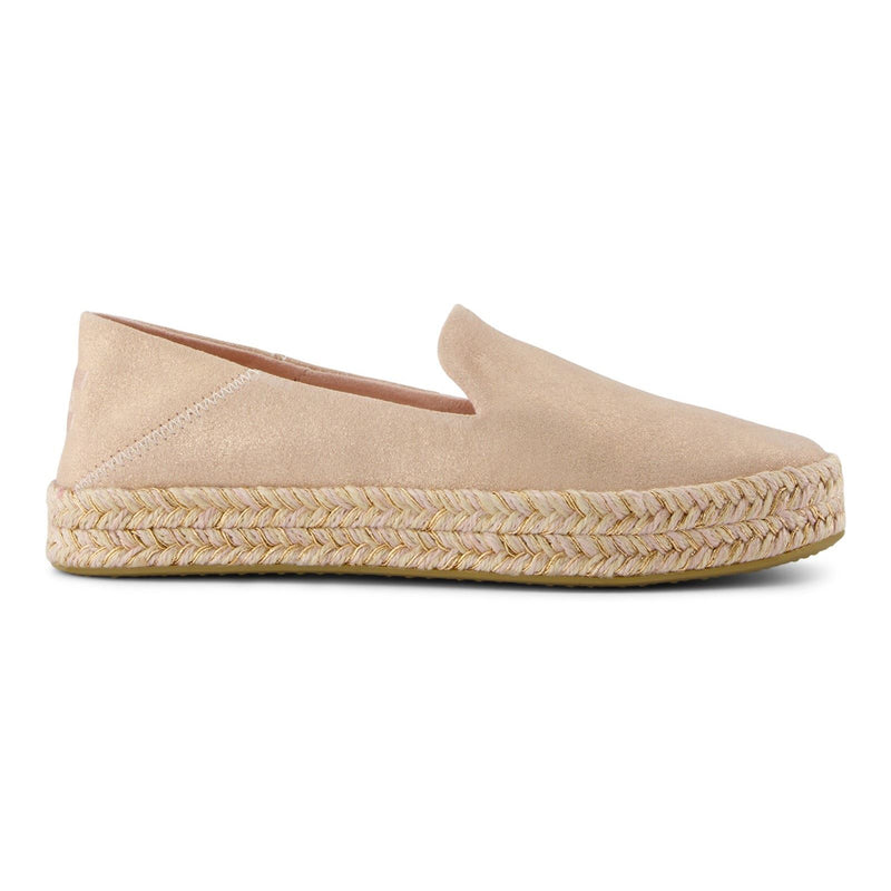 TOMS Carolina Espadrilles En Cuir Pour Femmes De Couleur Rose Pâle