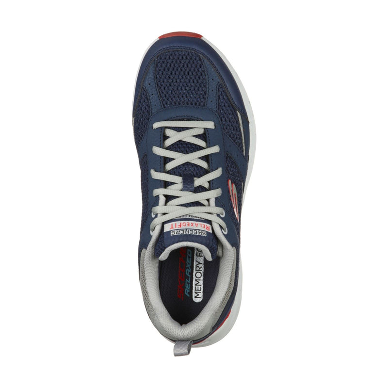 Skechers Oak Canyon Verketta Baskets Pour Hommes En Cuir Bleu Marine/Gris
