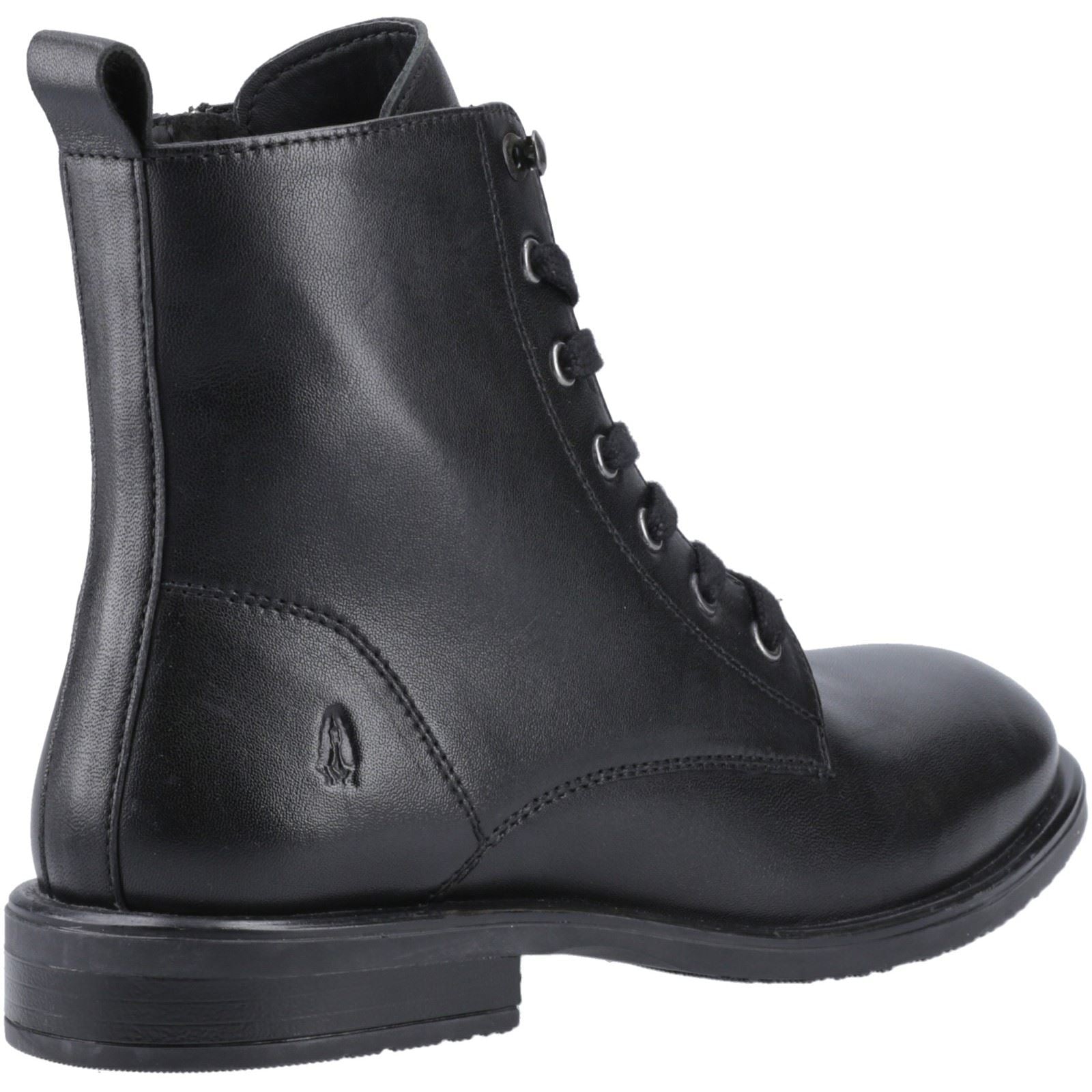 Hush Puppies Valentina Bottes Noires En Cuir Pour Femmes