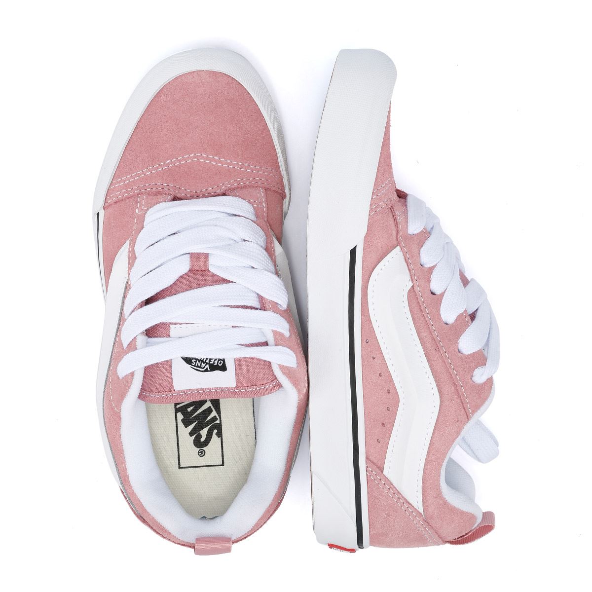 Vans Knu Skool Baskets Roses En Daim Pour Femme