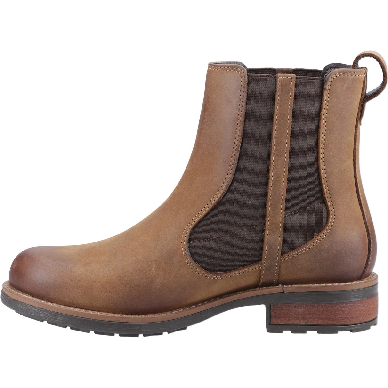Cotswold Notgrove Bottes Chelsea Plates Pour Femmes En Cuir Marron