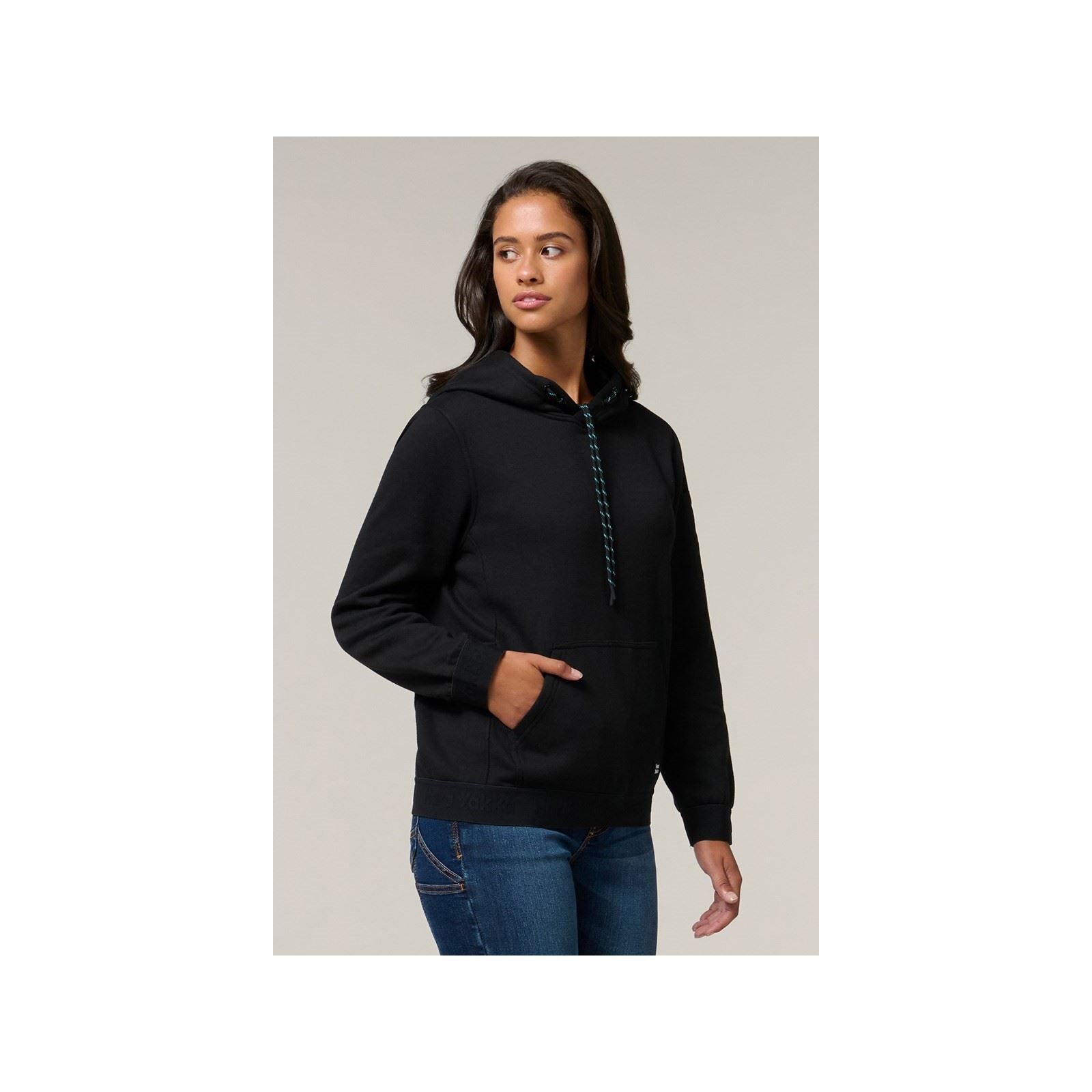 Hard Yakka Gladiator Sweat À Capuche Noir En Coton Pour Femmes