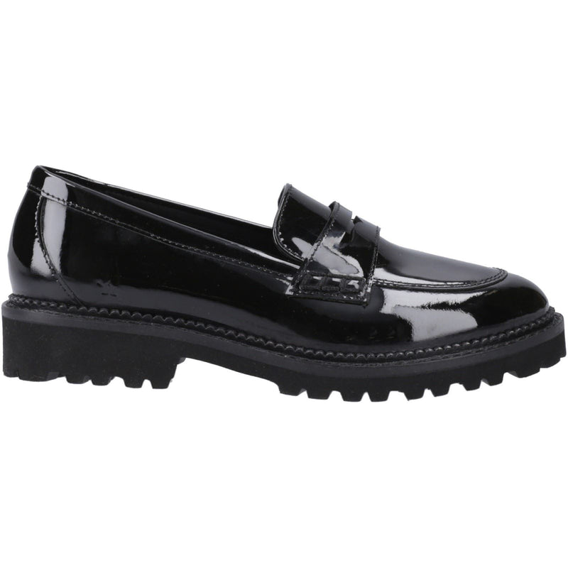 Hush Puppies Grazia Chaussures Plates Noires Pour Filles En Cuir