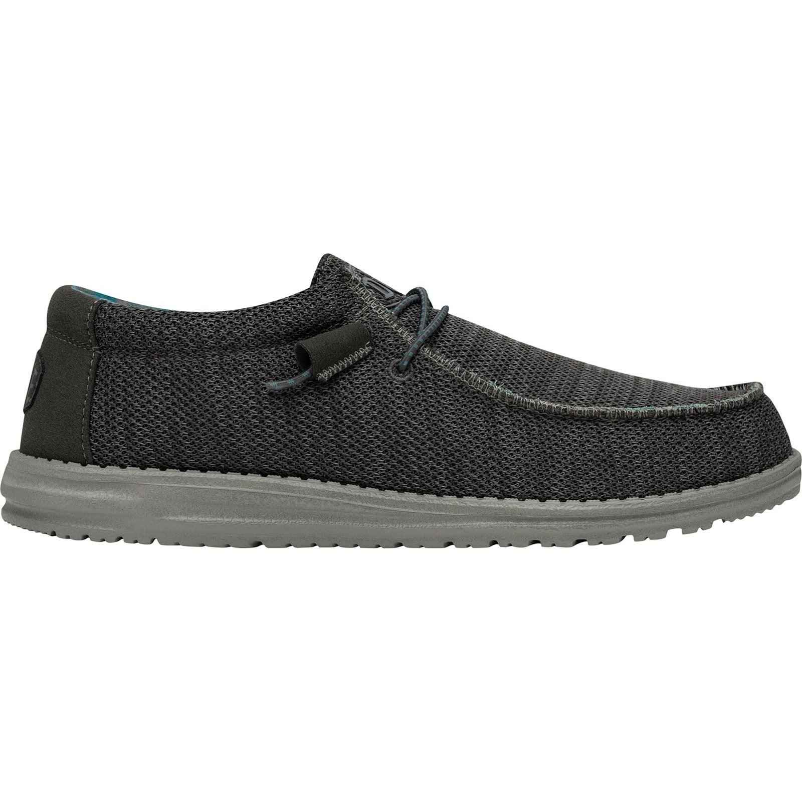 HEYDUDE Wally Sox Chaussures Bateau Pour Hommes En Daim Synthétique Gris Anthracite
