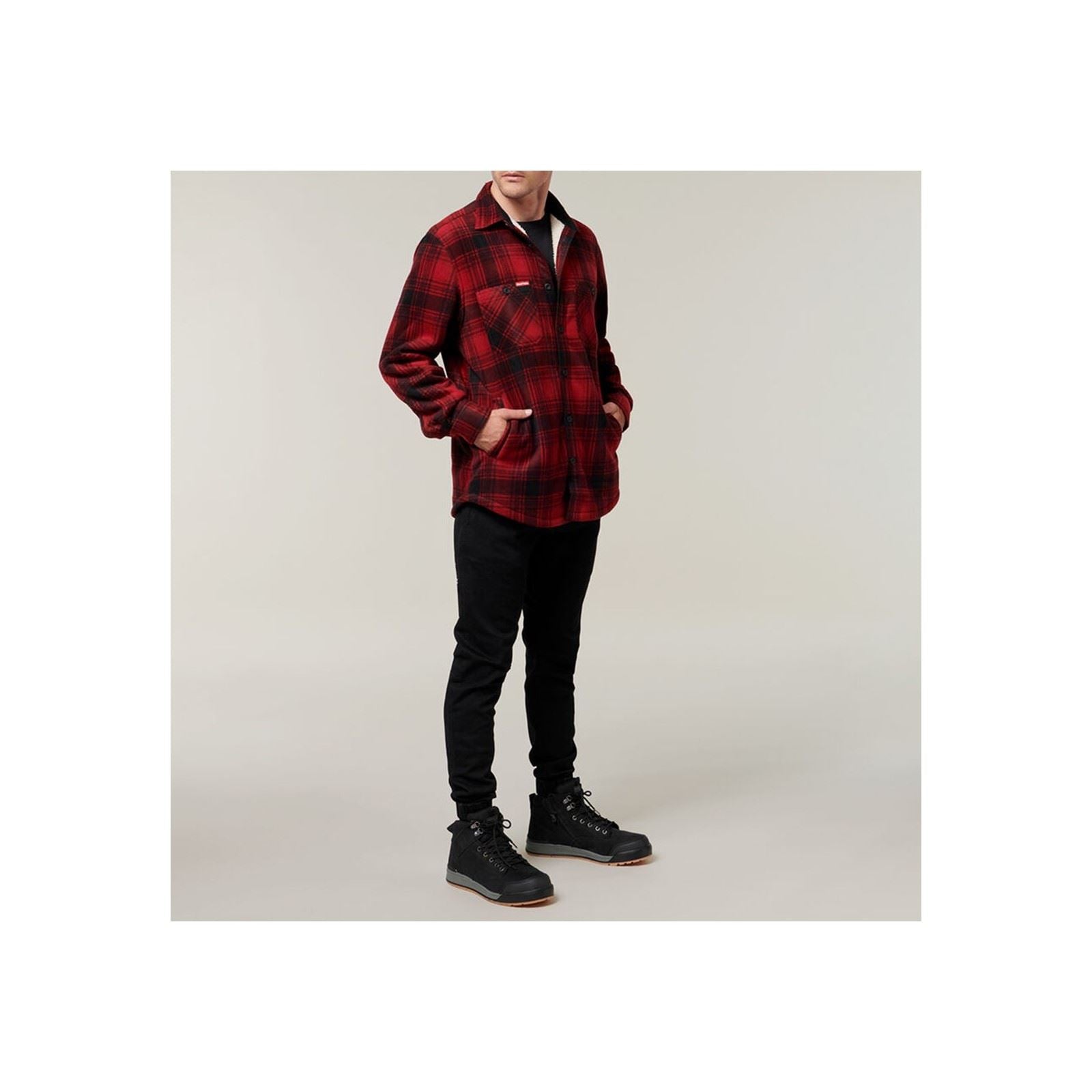 Hard Yakka Sherpa Veste En Polaire Rouge Pour Homme