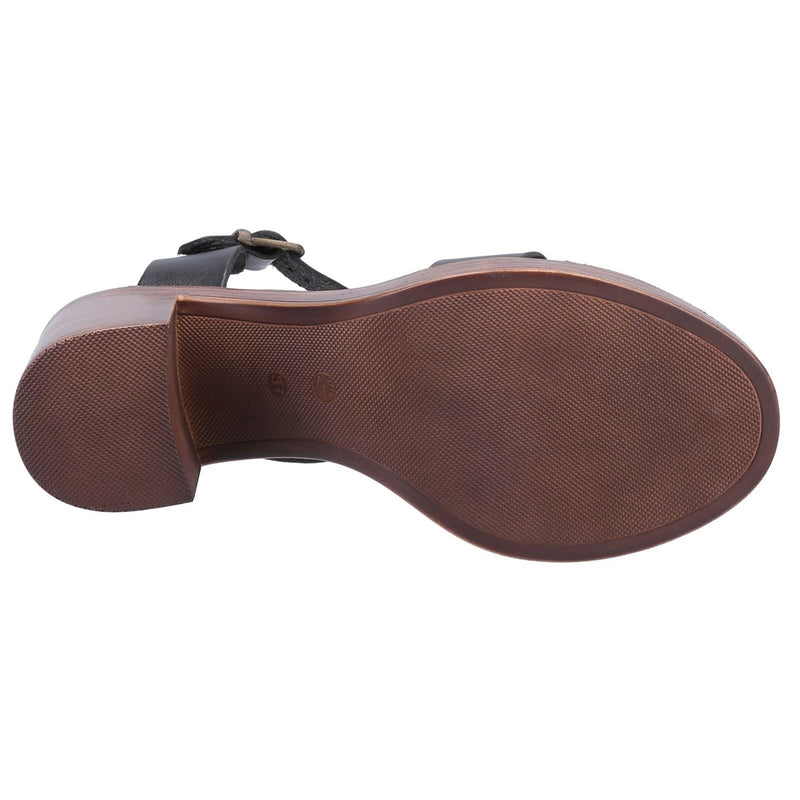 Hush Puppies Georgia Sandales Noires Pour Femmes En Cuir